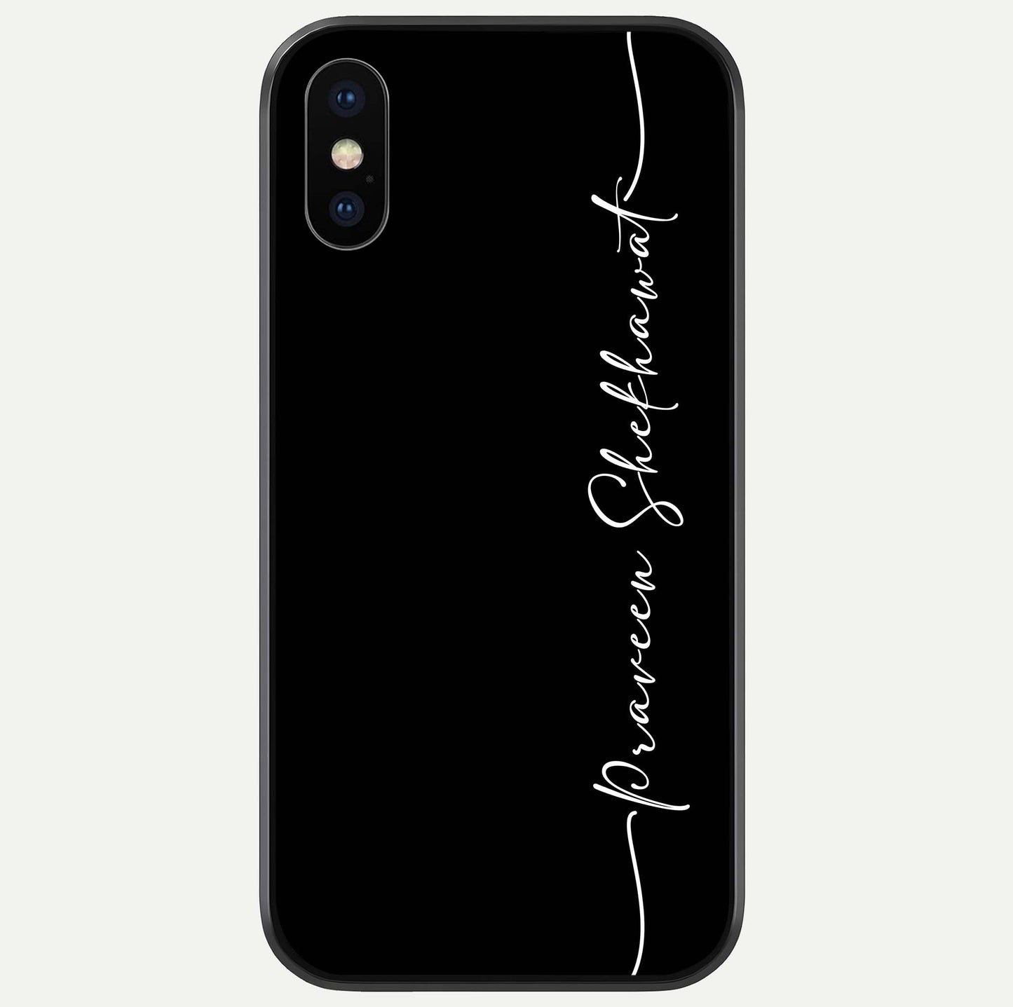 Black Tune Custom Name Glass Case For iPhone X by Custom World