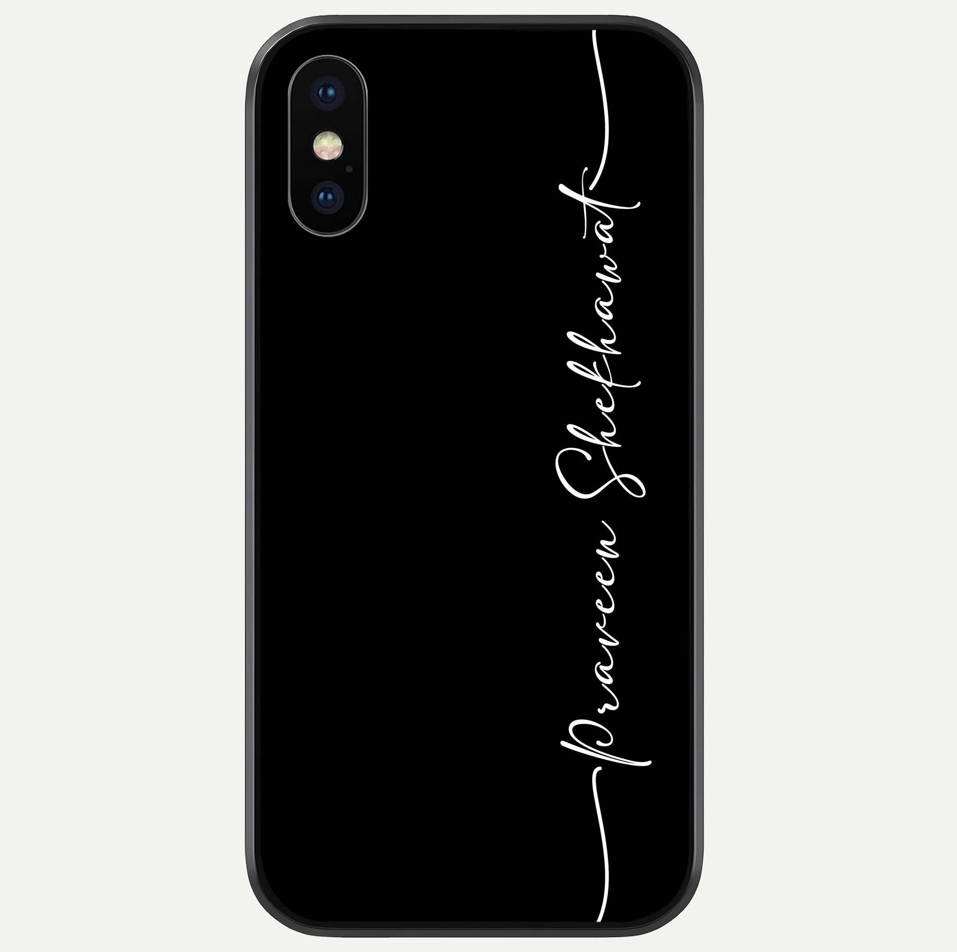 Black Tune Custom Name Glass Case For iPhone X by Custom World
