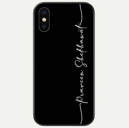 Black Tune Custom Name Glass Case For iPhone X by Custom World
