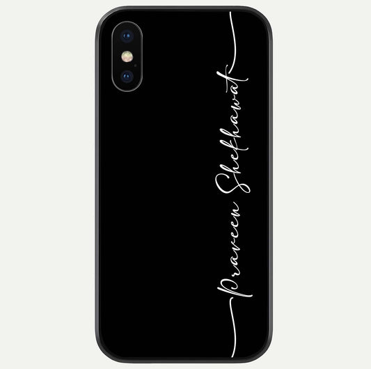 Black Tune Custom Name Glass Case For iPhone X by Custom World