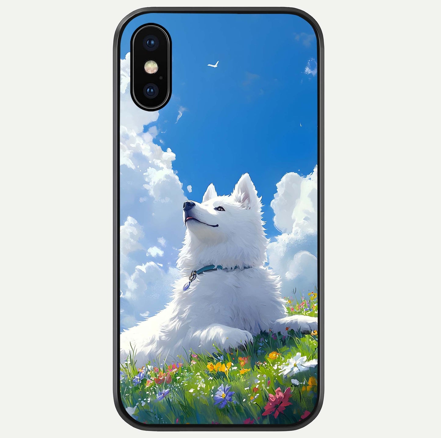 Blissful Cloud Pup Glass Case For iPhone X by Custom World