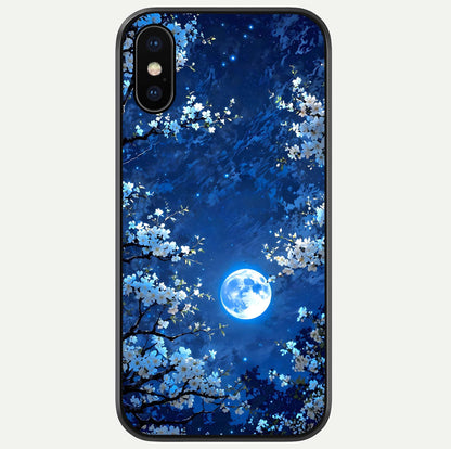 Blossom Moonlight Sky Glass Case For iPhone X by Custom World