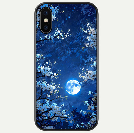 Blossom Moonlight Sky Glass Case For iPhone X by Custom World