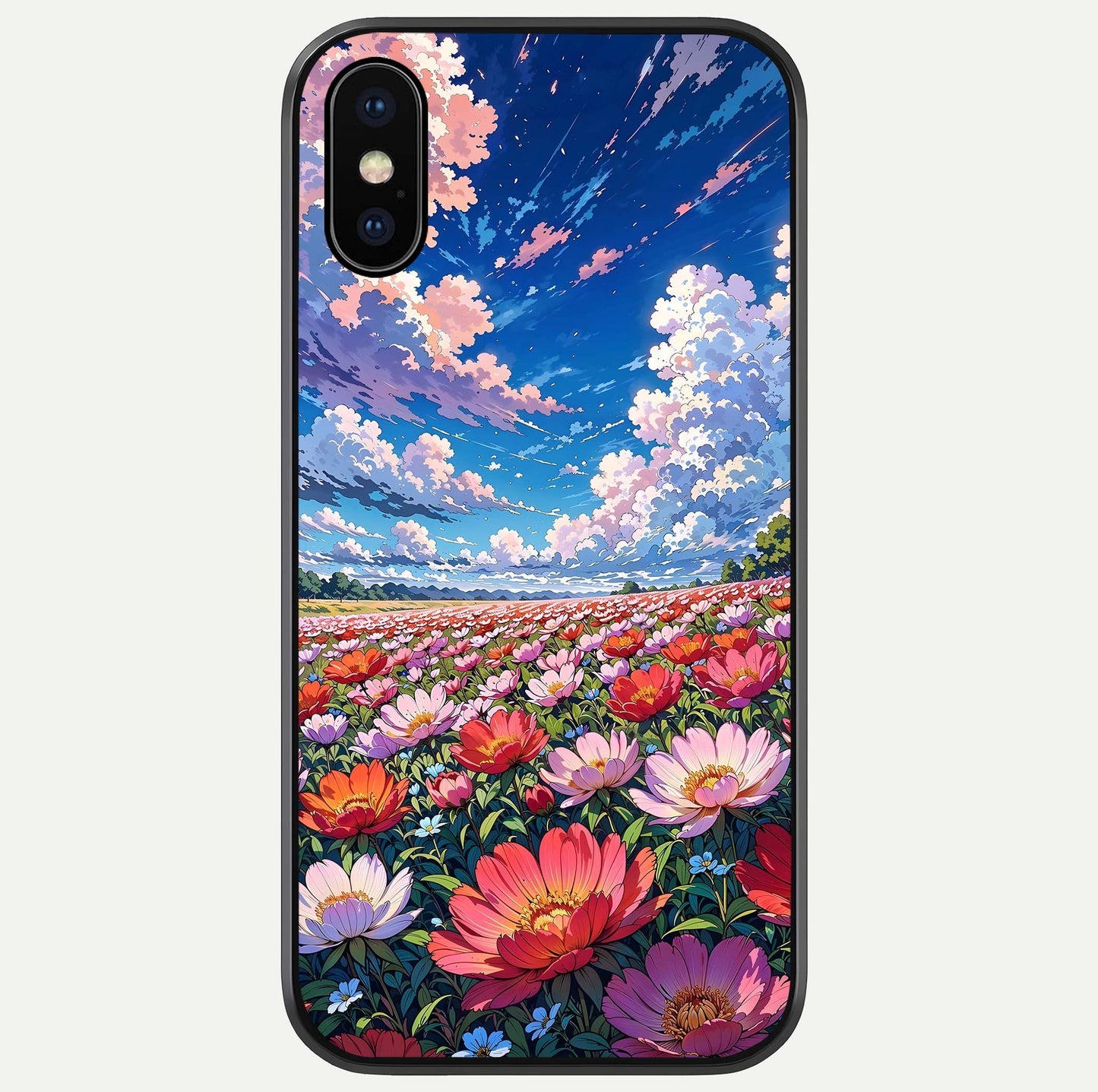 Blossom Sky Field Glass Case For iPhone X by Custom World