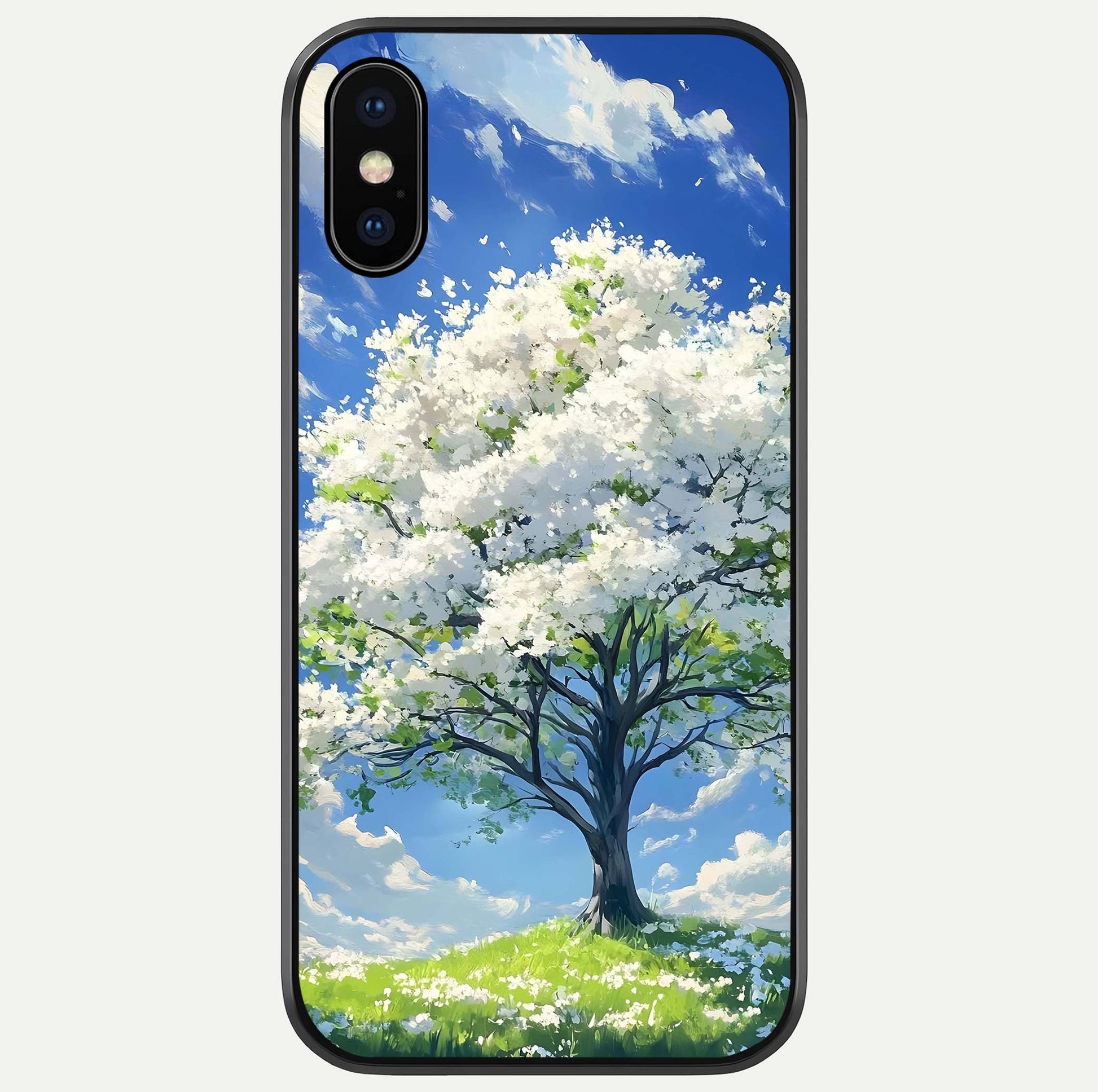 Blossom Sky Serenity Glass Case For iPhone X by Custom World