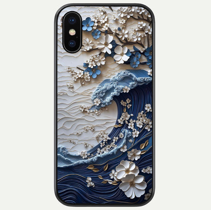 Blossom Wave Art Glass Case For iPhone X by Custom World