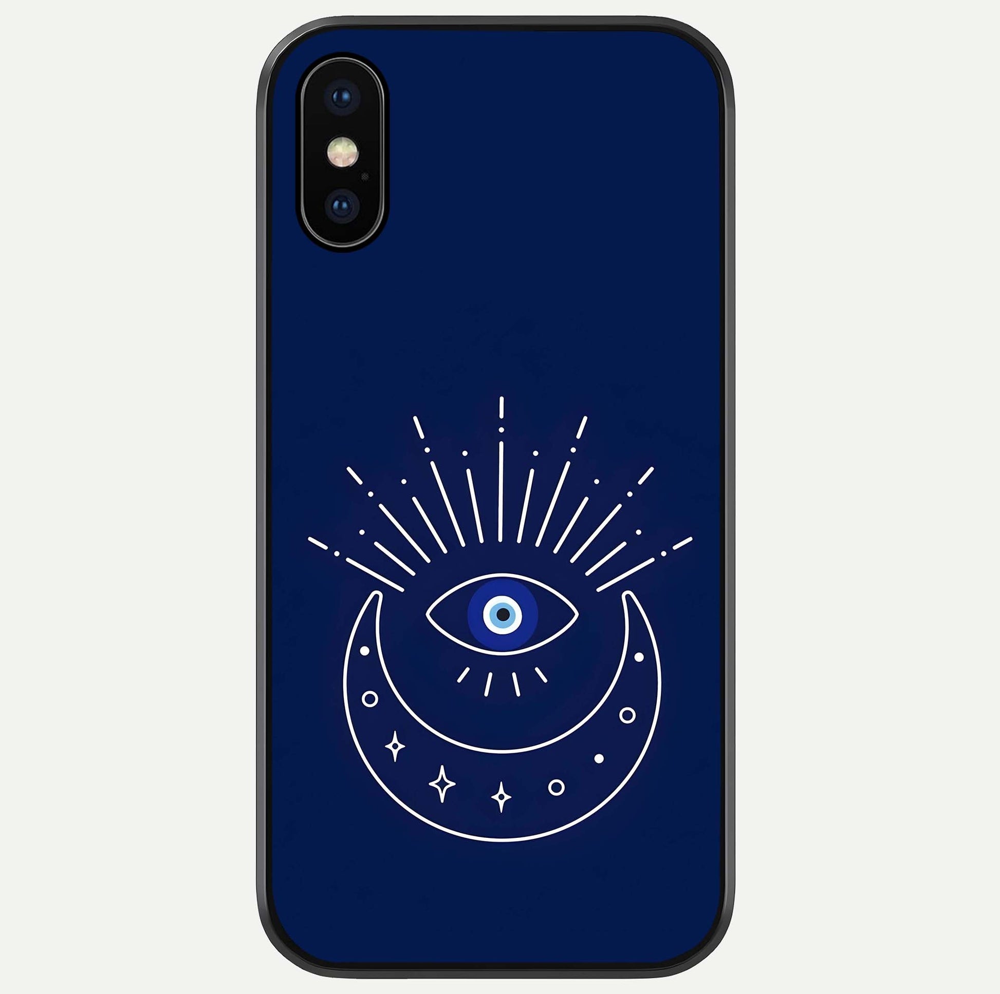 Blue Evil Eye Glass Case For iPhone X by Custom World