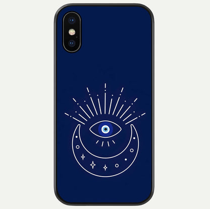 Blue Evil Eye Glass Case For iPhone X by Custom World