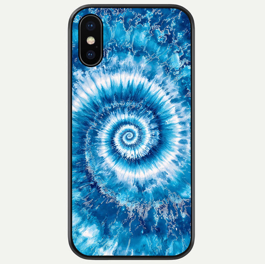 Blue Galaxy Wave Glass Case For iPhone X by Custom World