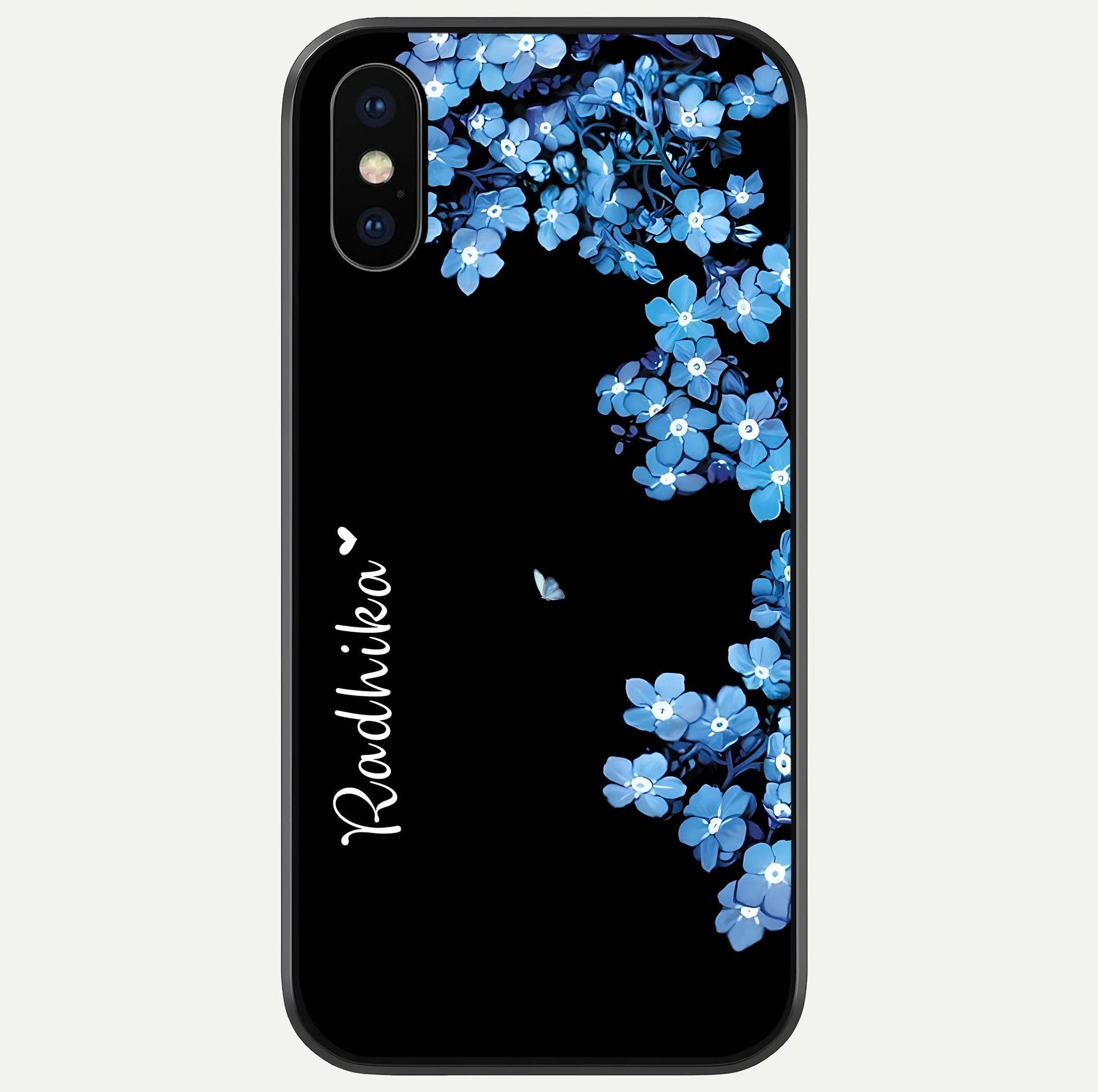Blue Petal Dream Custom Name Glass Case For iPhone X by Custom World