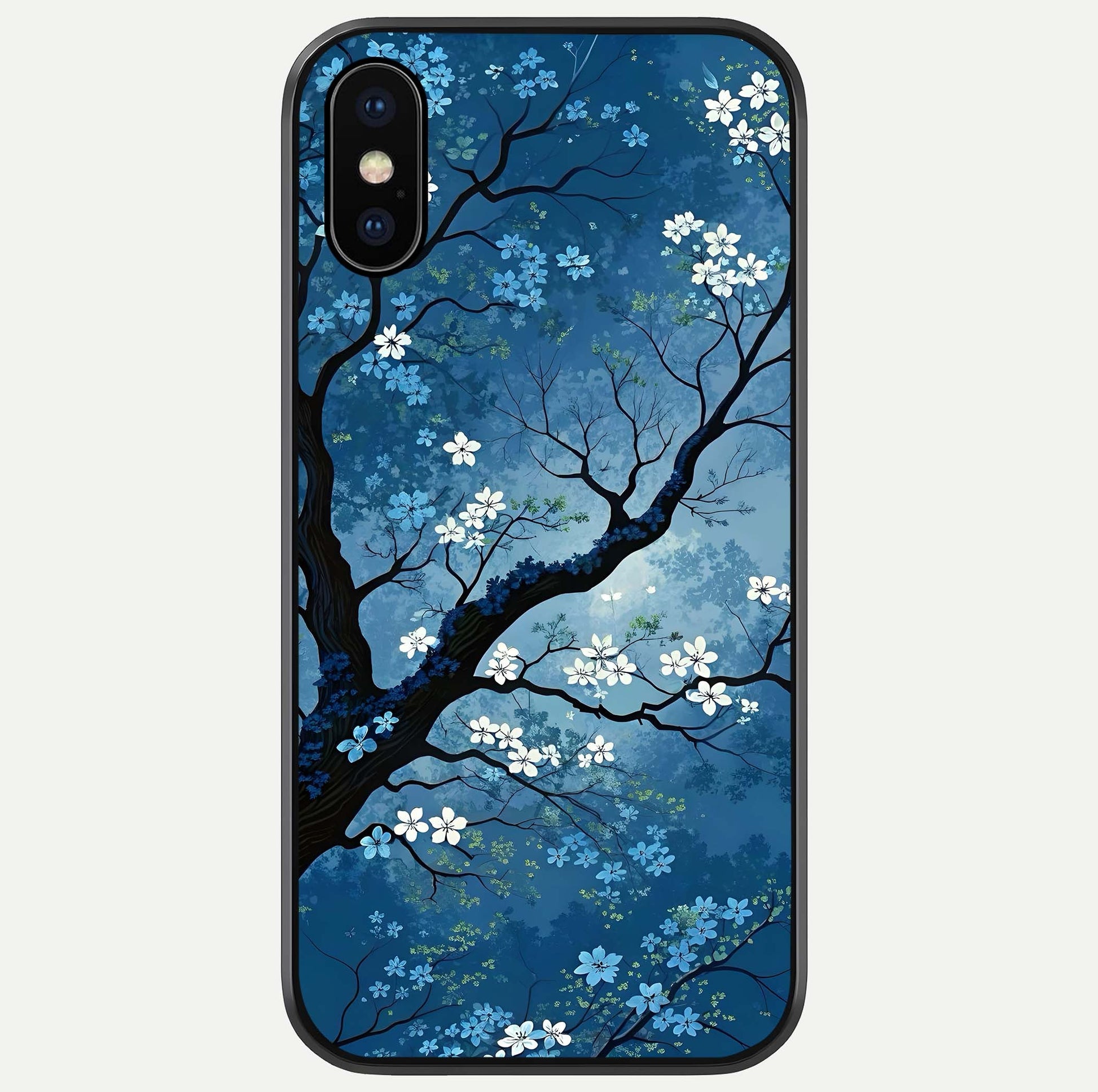 Blue Tree Serenity Glass Case For iPhone X by Custom World