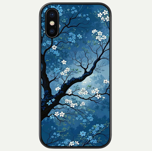 Blue Tree Serenity Glass Case For iPhone X by Custom World