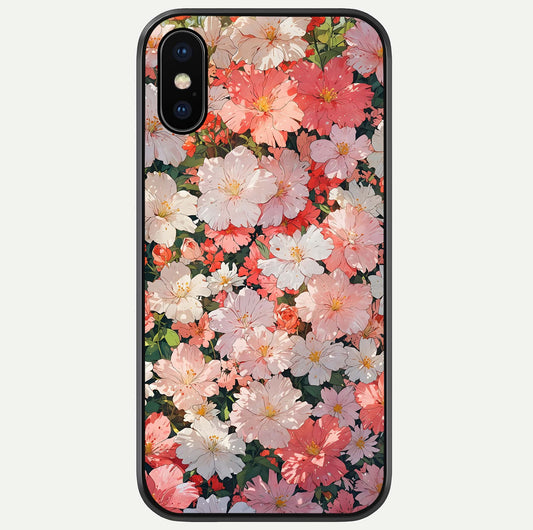 Blush Bloom Field Glass Case For iPhone X by Custom World