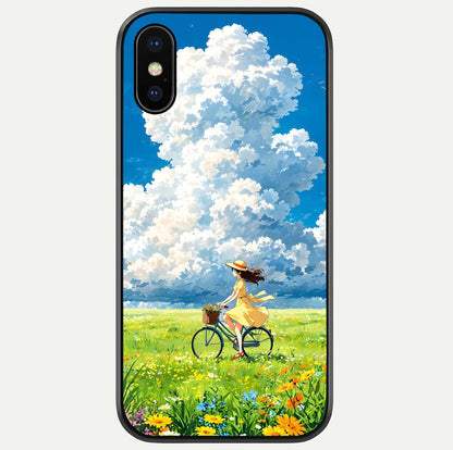 Breezy Meadow Ride Glass Case For iPhone X by Custom World