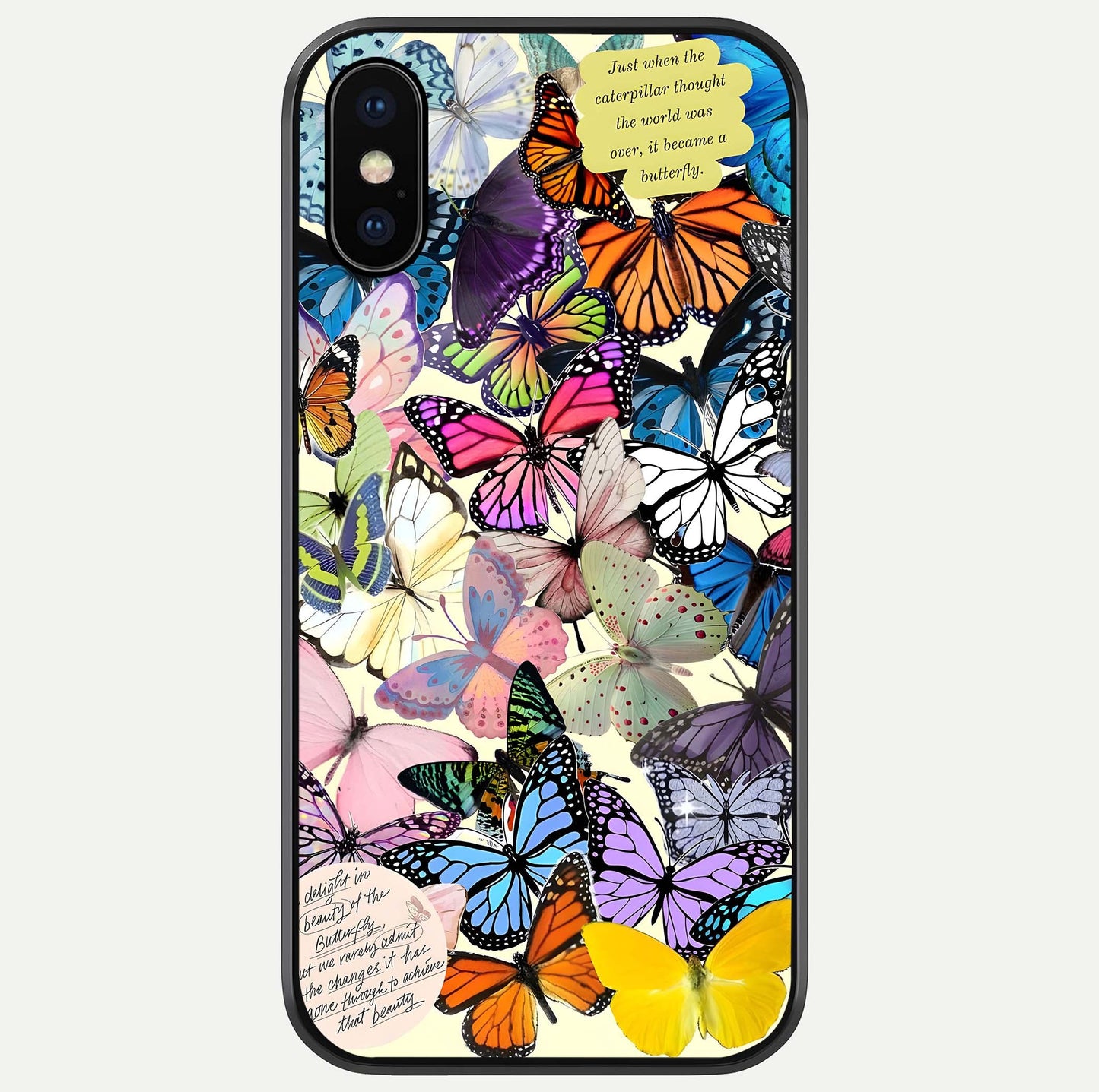 Butterflies Petal Dream Glass Case For iPhone X by Custom World