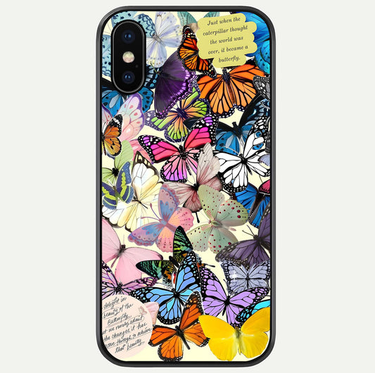 Butterflies Petal Dream Glass Case For iPhone X by Custom World
