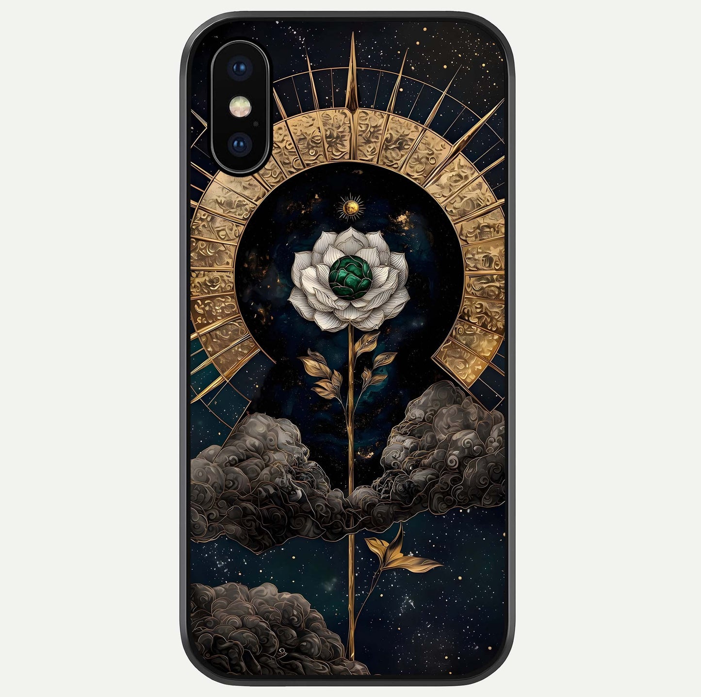 Celestial Lotus Morang Glass Case For iPhone X by Custom World