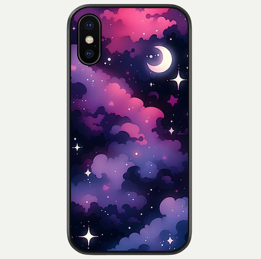 Celestial Moon Magic Glass Case For iPhone X by Custom World