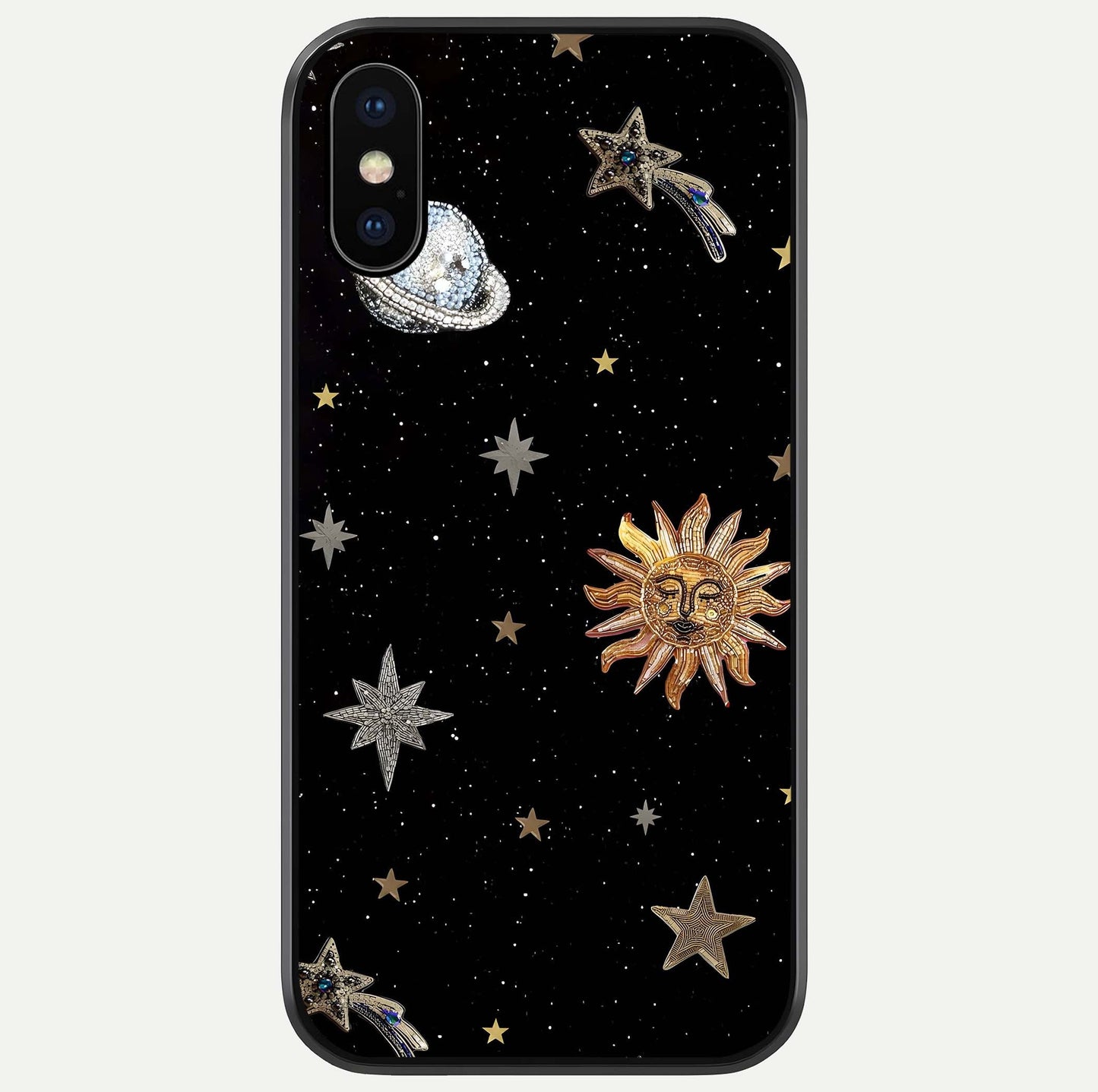 Celestial Moon With Stars Glass Case For iPhone X by Custom World