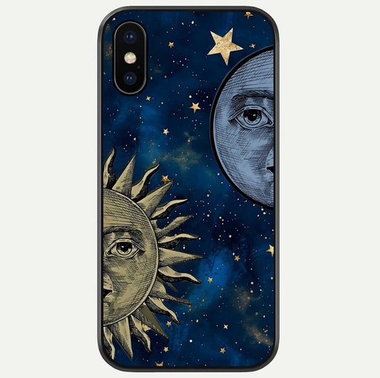 Celestial Moon With Sun Glass Case For iPhone X by Custom World