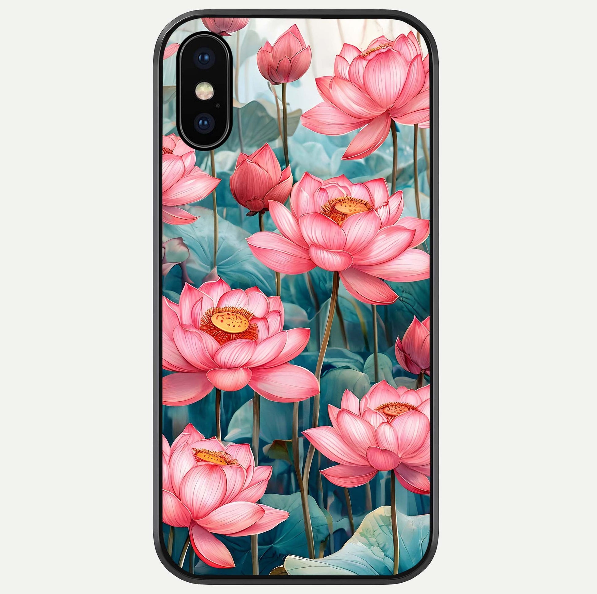 Celestial Pink Lotus Glass Case For iPhone X by Custom World