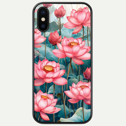Celestial Pink Lotus Glass Case For iPhone X by Custom World
