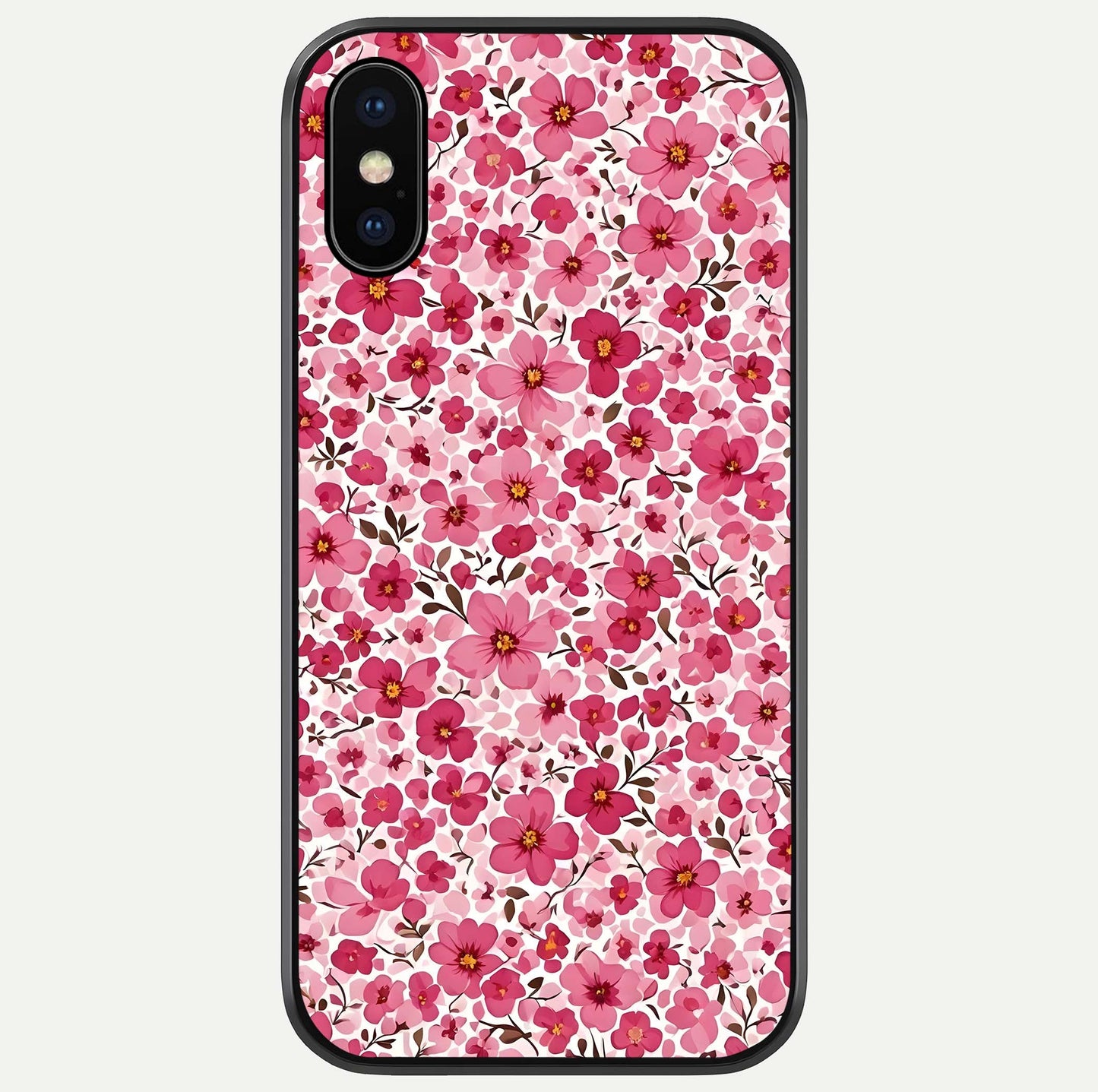 Cherry Blossom Charm Glass Case For iPhone X by Custom World
