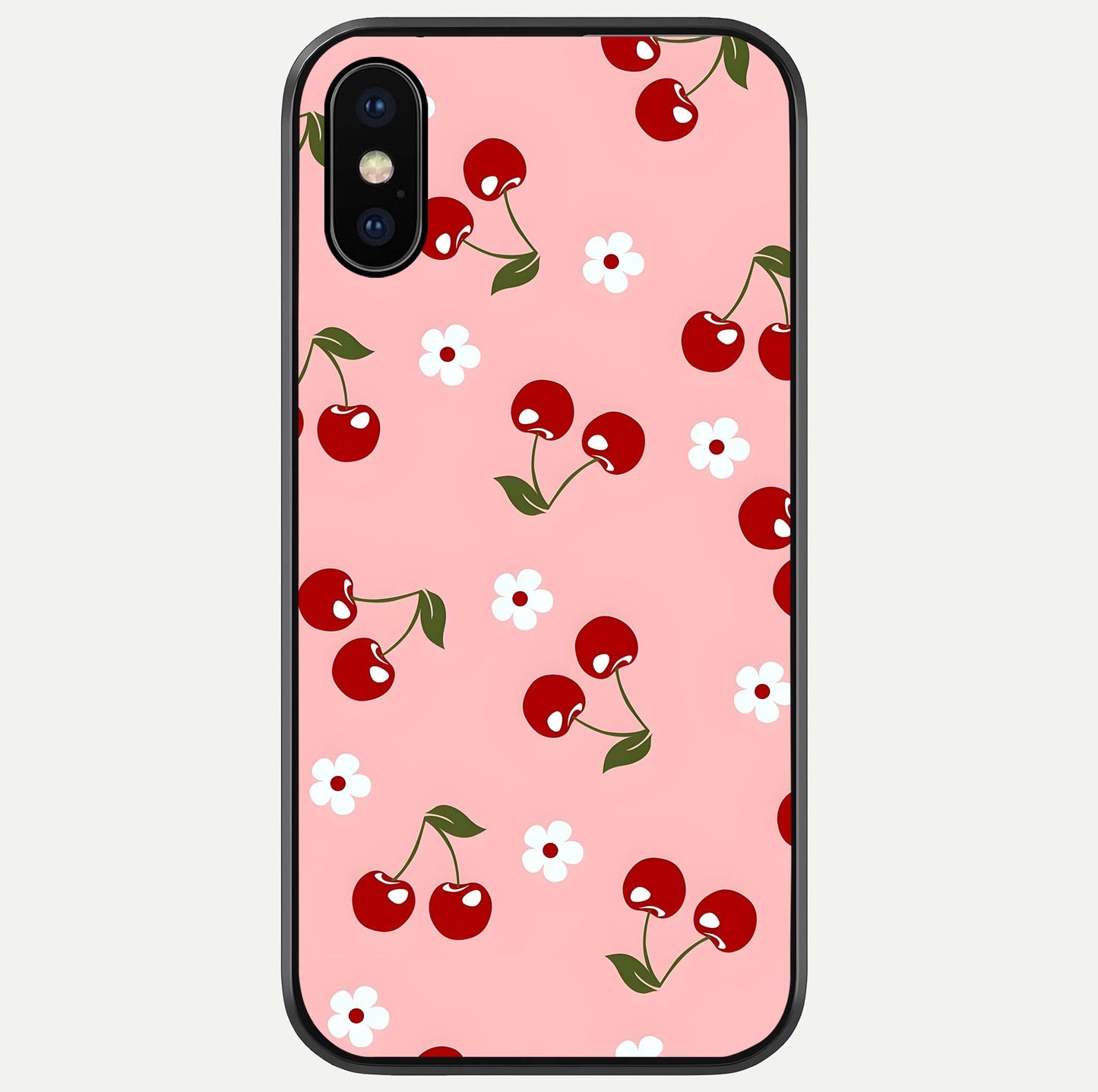 Cherry Love Mood Glass Case For iPhone X by Custom World