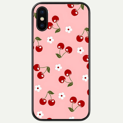 Cherry Love Mood Glass Case For iPhone X by Custom World