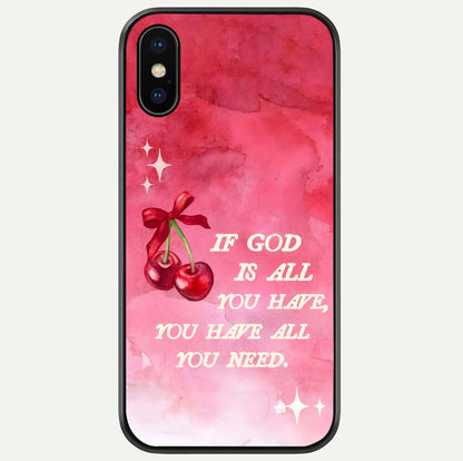 Cherry Quote Glass Case For iPhone X by Custom World