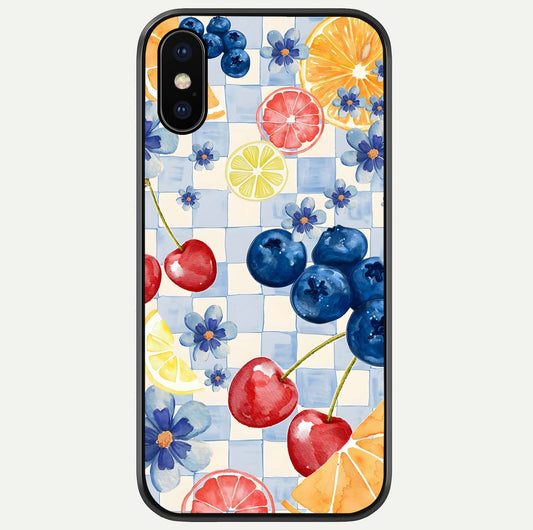 Citrus Bloom Joy Glass Case For iPhone X by Custom World