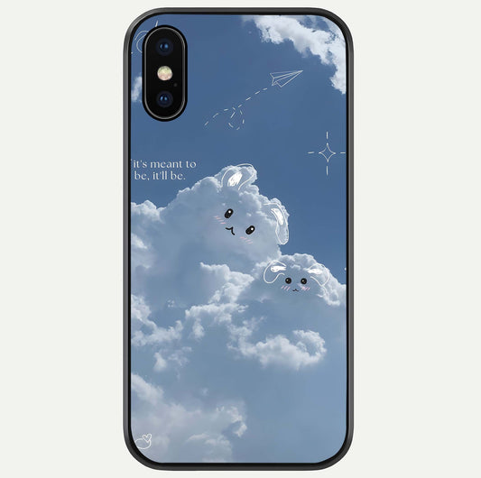 Cloud Bunny Dreams Glass Case For iPhone X by Custom World
