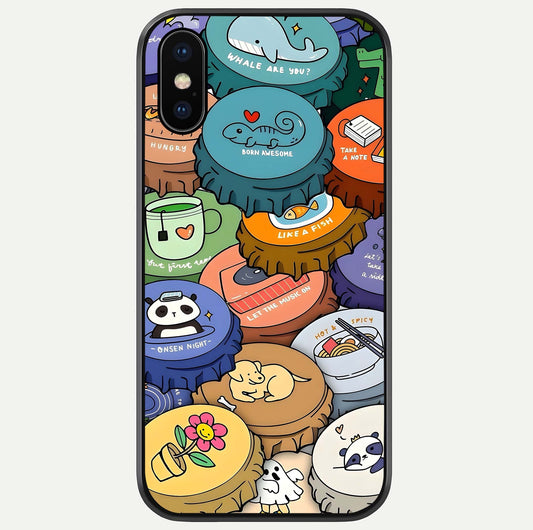 Coins Patterns Glass Case For iPhone X by Custom World