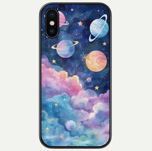 Cosmic Planet Dreams Glass Case For iPhone X by Custom World