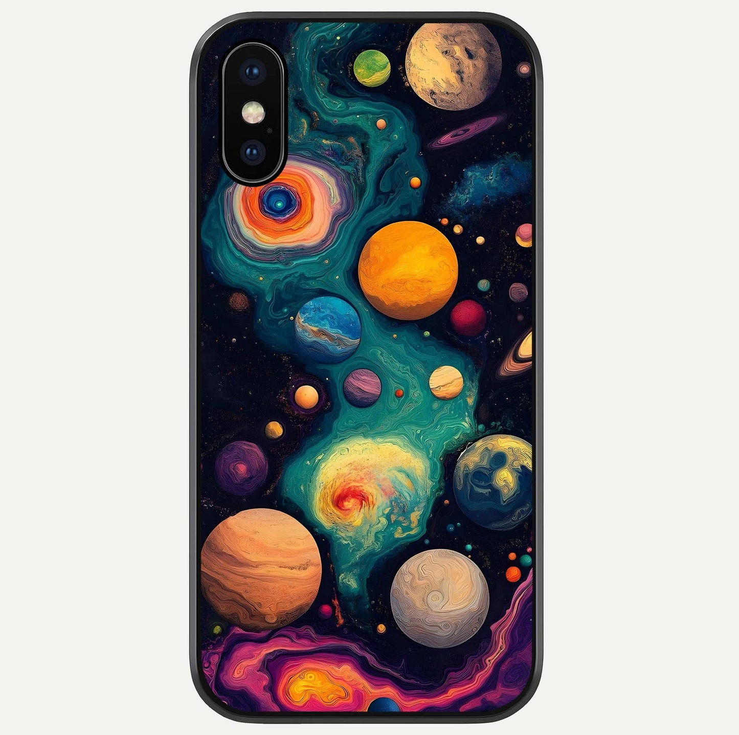 Cosmic Planet Journey Glass Case For iPhone X by Custom World