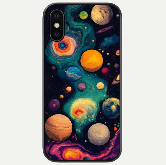 Cosmic Planet Journey Glass Case For iPhone X by Custom World