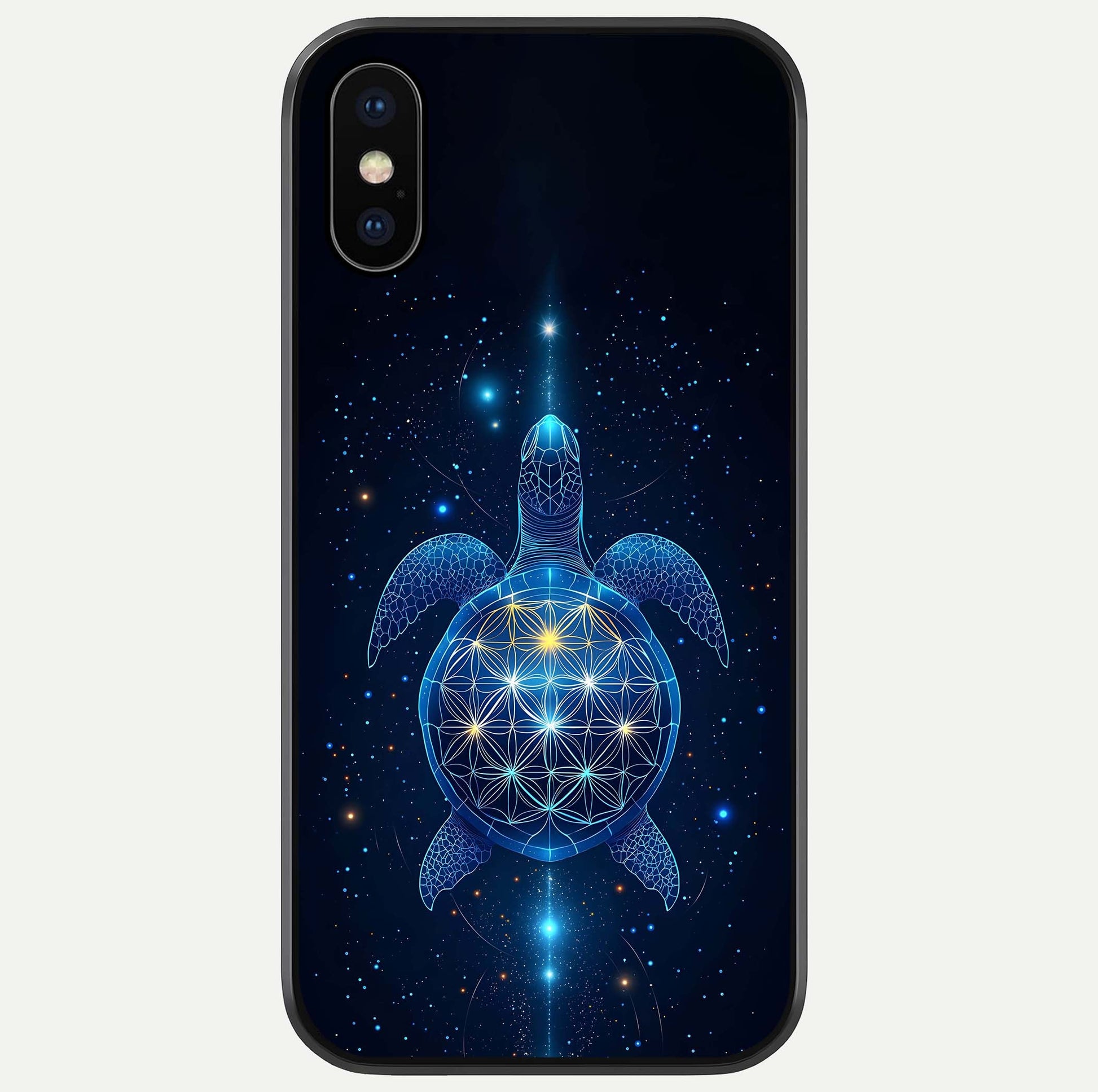 Crimson Blue Turtle Glass Case For iPhone X by Custom World