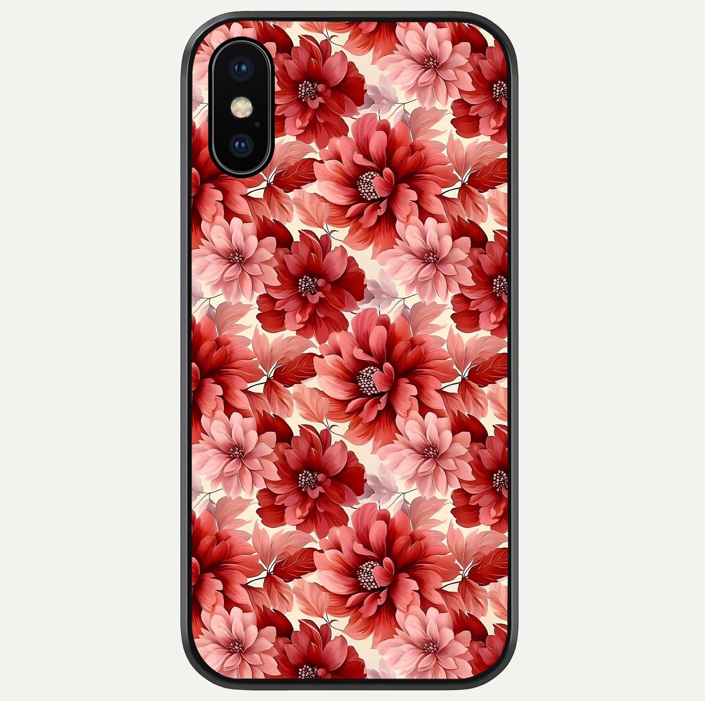 Crimson Love Petals Glass Case For iPhone X by Custom World