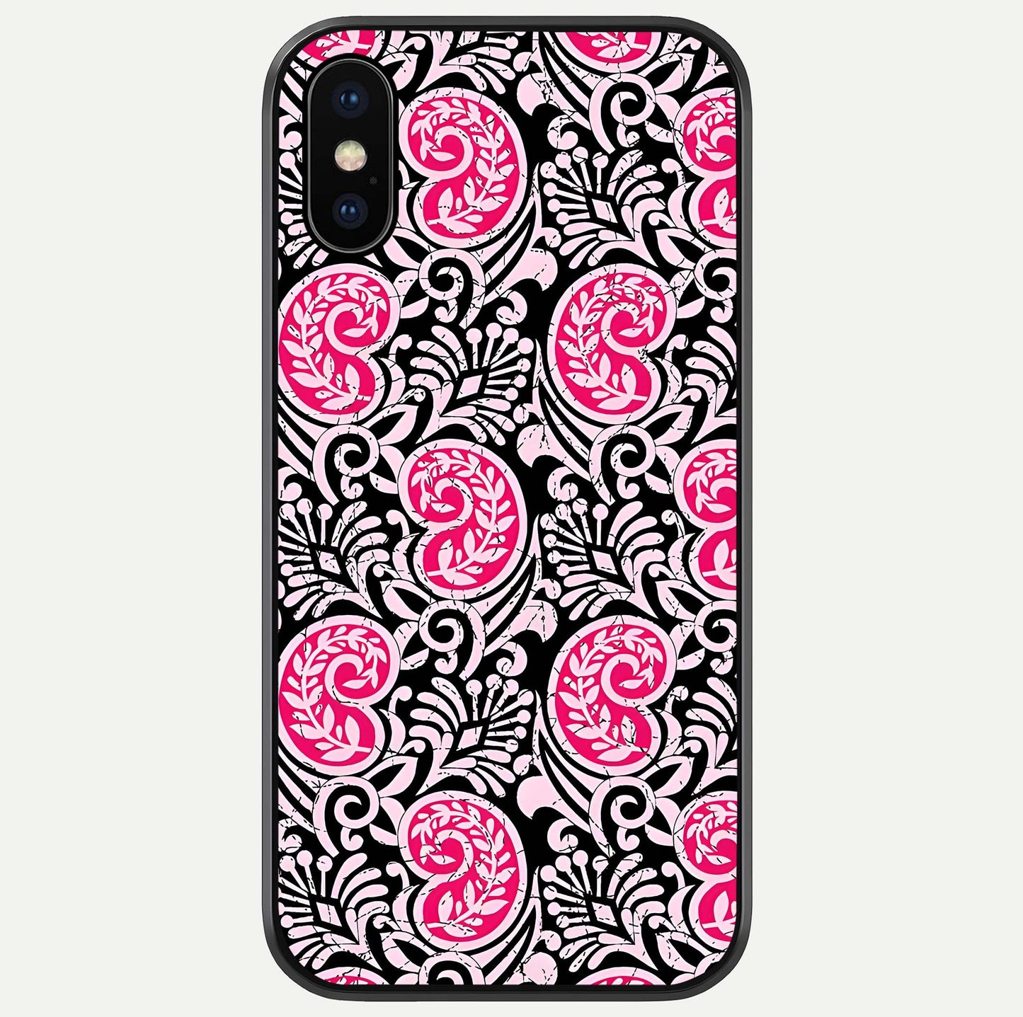 Crimson Paisley Charm Glass Case For iPhone X by Custom World