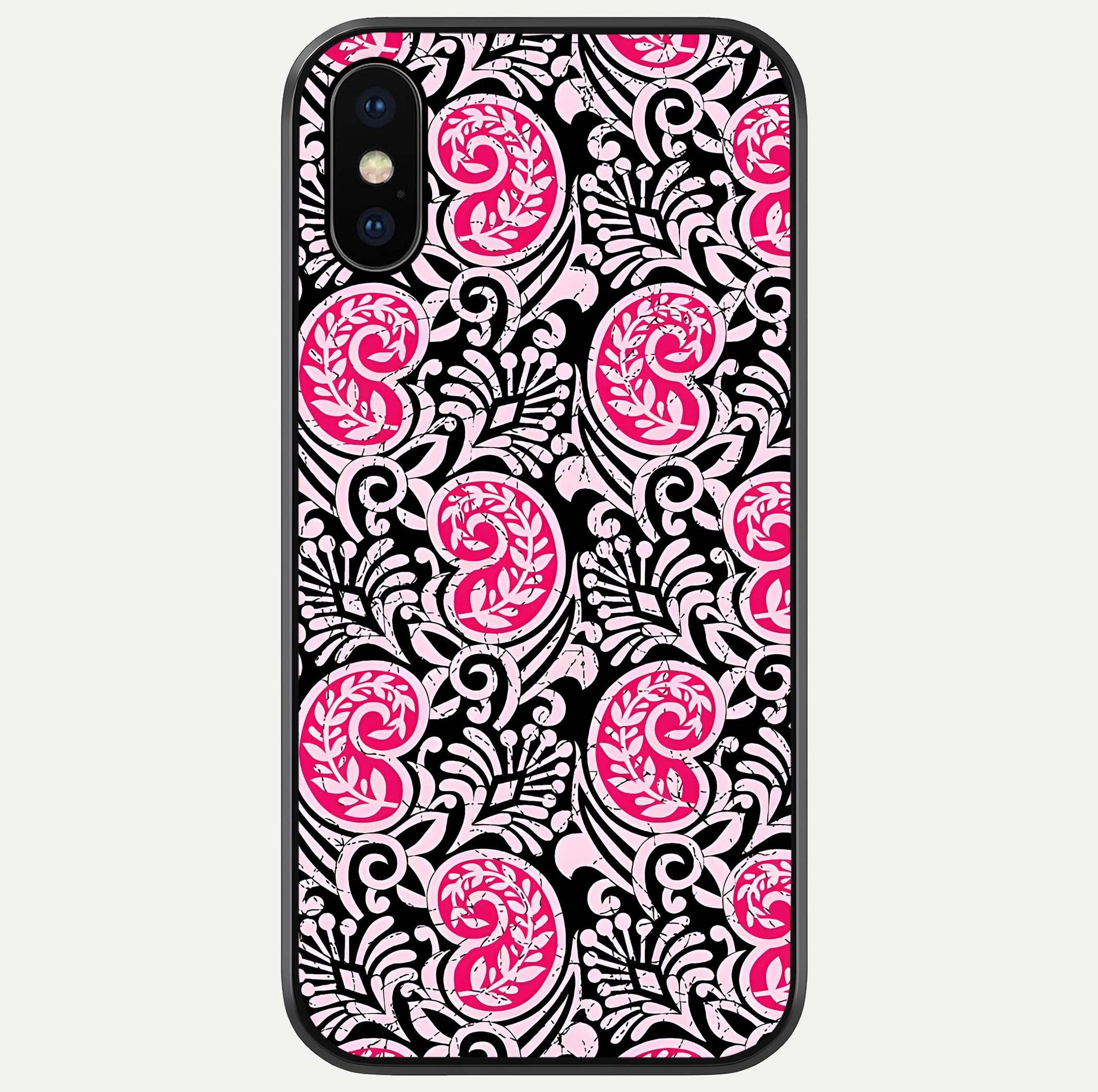 Crimson Paisley Charm Glass Case For iPhone X by Custom World