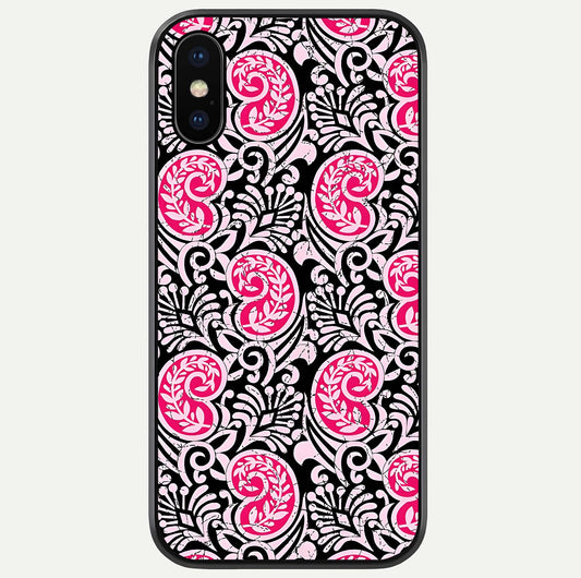 Crimson Paisley Charm Glass Case For iPhone X by Custom World