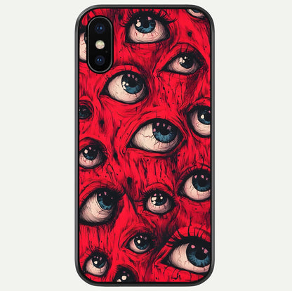 Crimson Watch Eyes Glass Case For iPhone X by Custom World