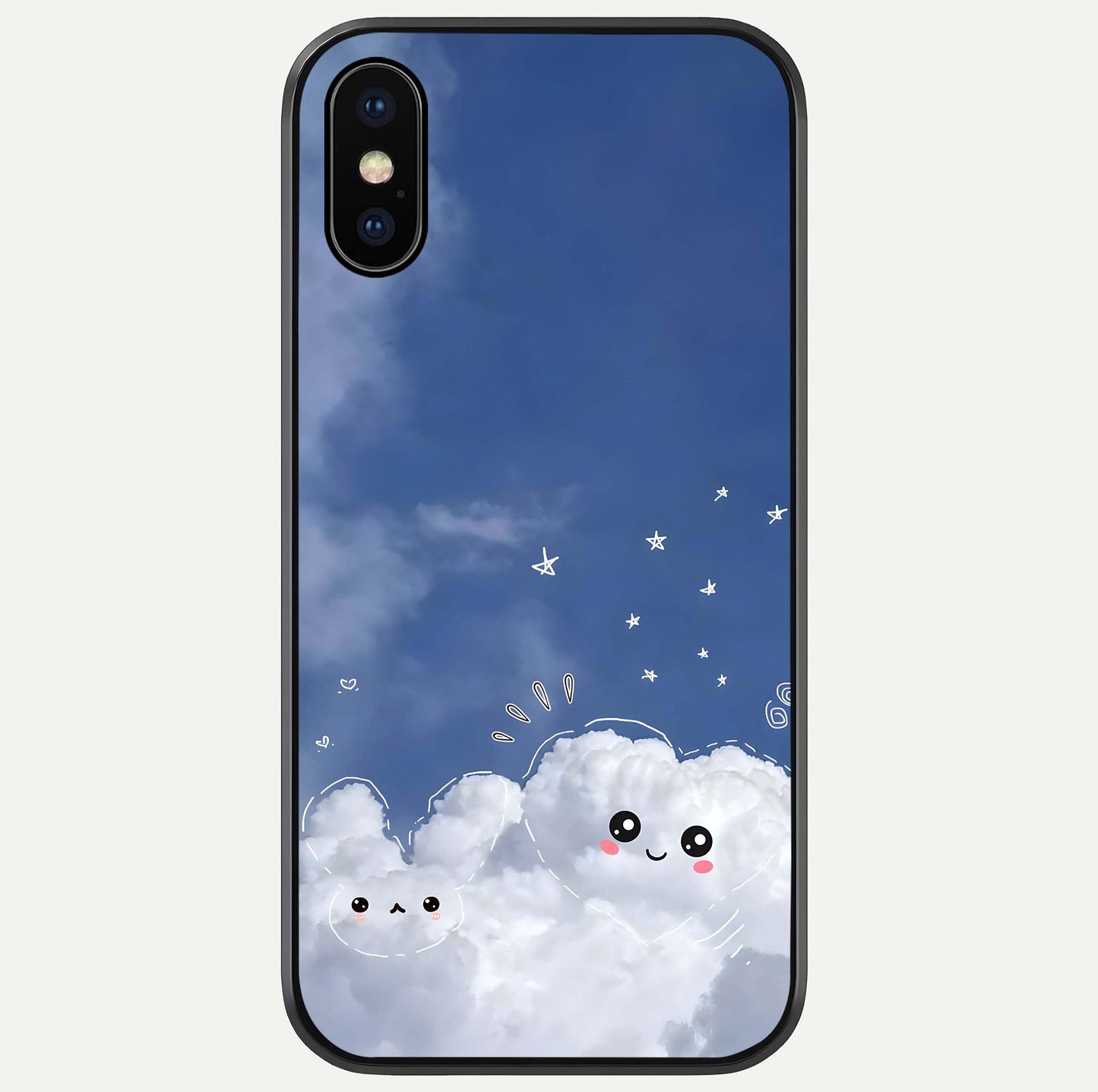 Cute Blossom Cloud Glass Case For iPhone X by Custom World