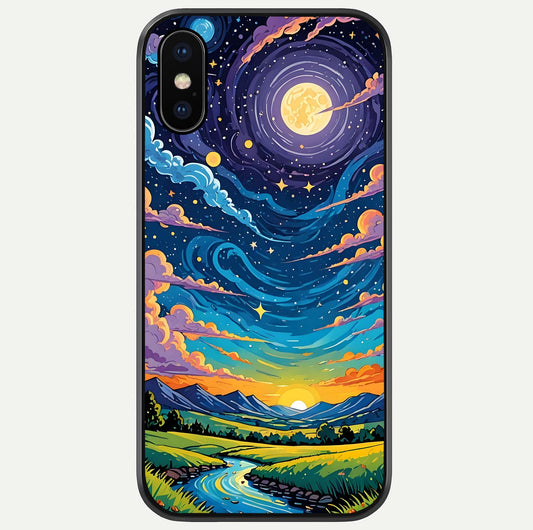 Dreamy Night Landscape Glass Case For iPhone X by Custom World