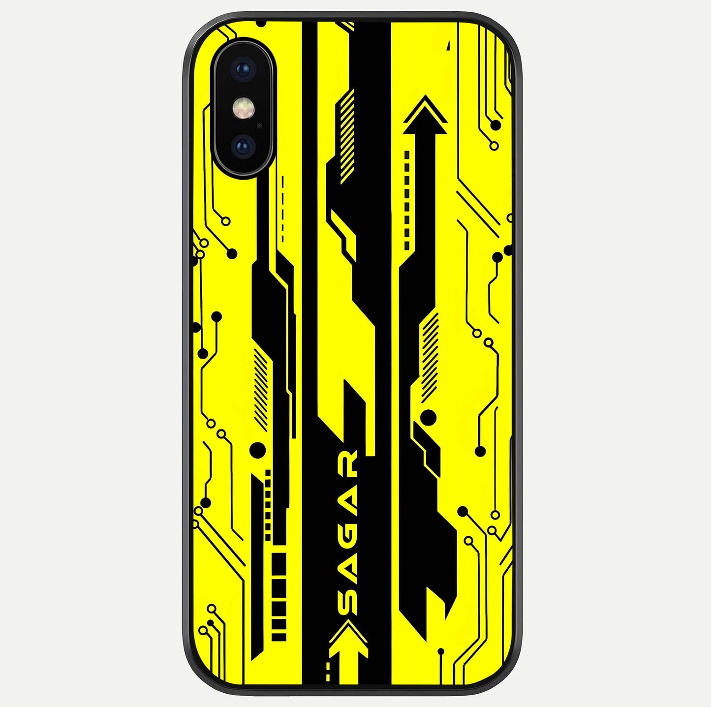Electric Pulse CYBERPUNK Custom Name Glass Case For iPhone X by Custom World