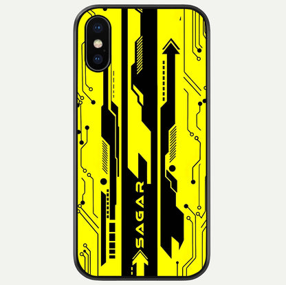 Electric Pulse CYBERPUNK Custom Name Glass Case For iPhone X by Custom World