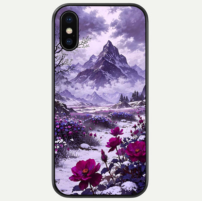 Flower Mountain View Glass Case For iPhone X by Custom World