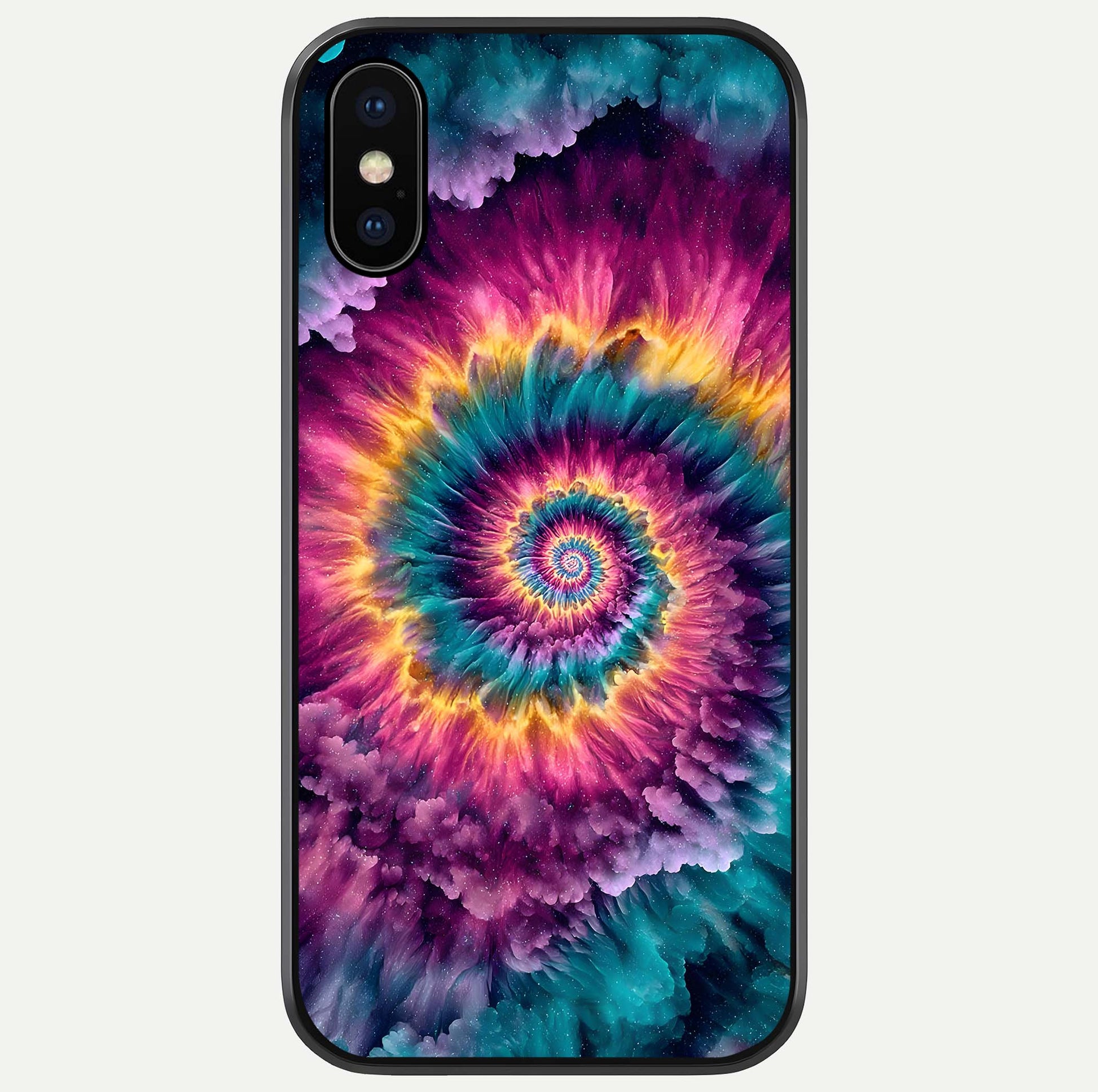 Galactic Spiral Burst Glass Case For iPhone X by Custom World