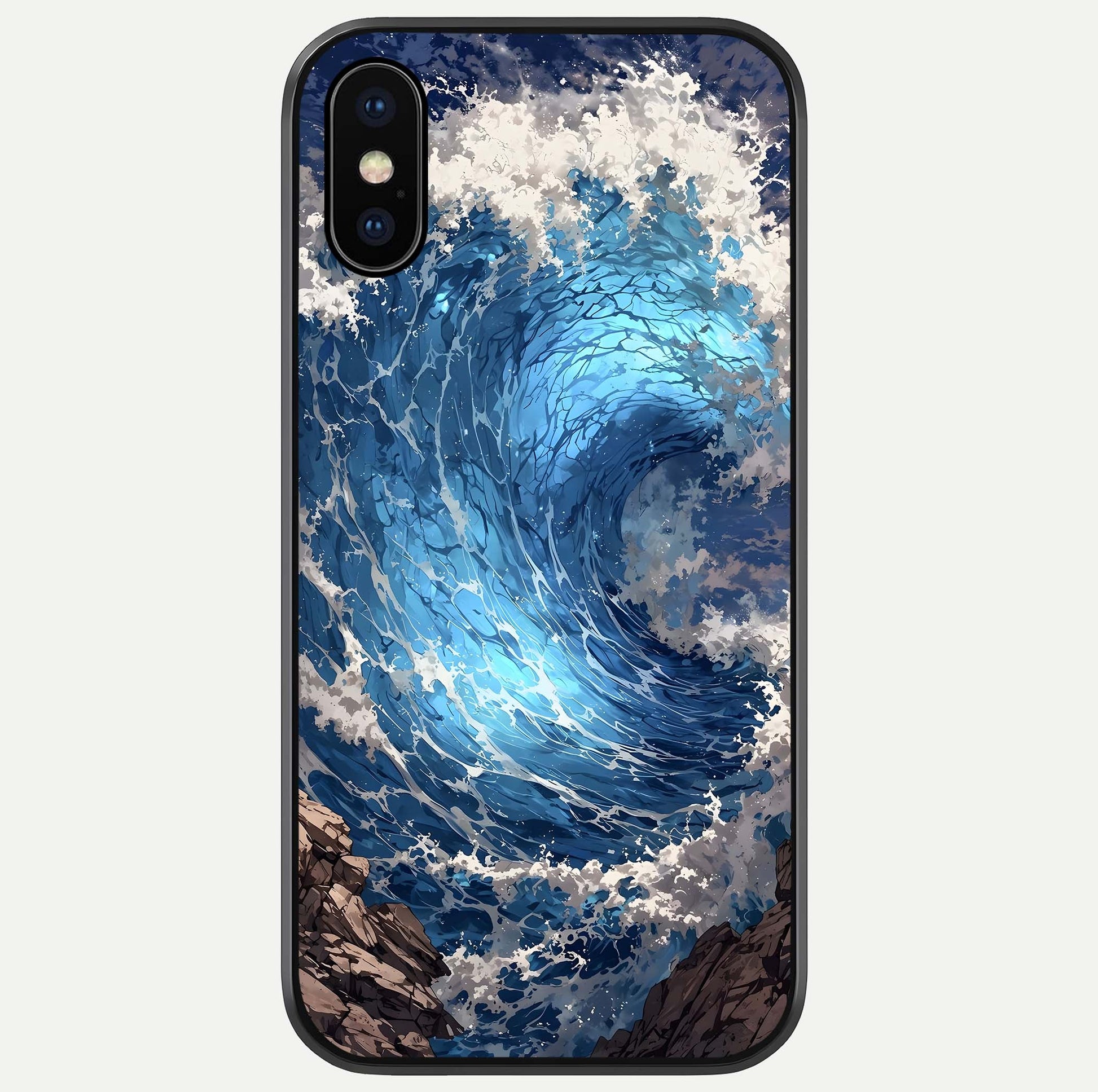 Giant Ocean Wave Glass Case For iPhone X by Custom World