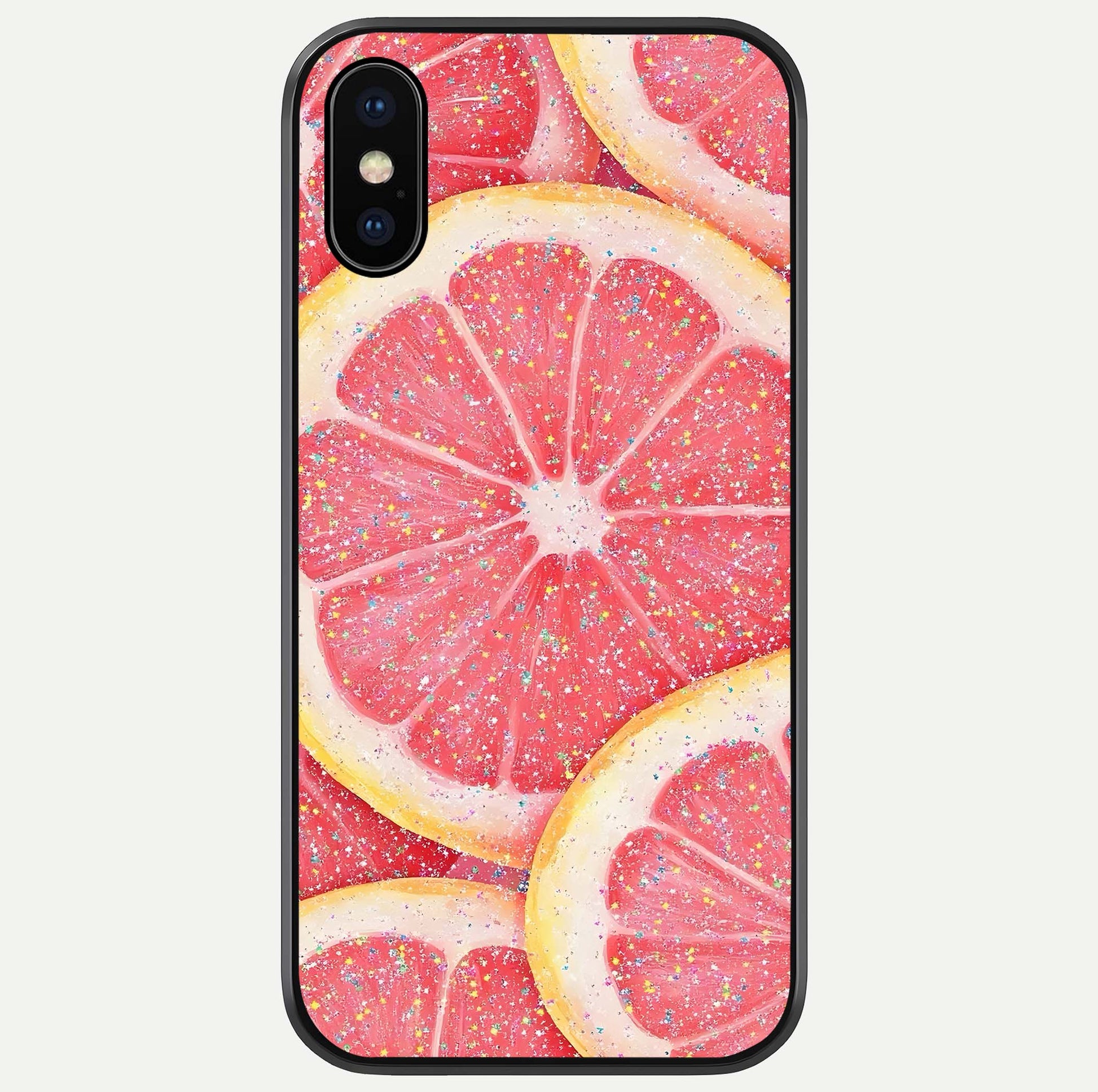 Glitter Grapefruit Glass Case For iPhone X by Custom World
